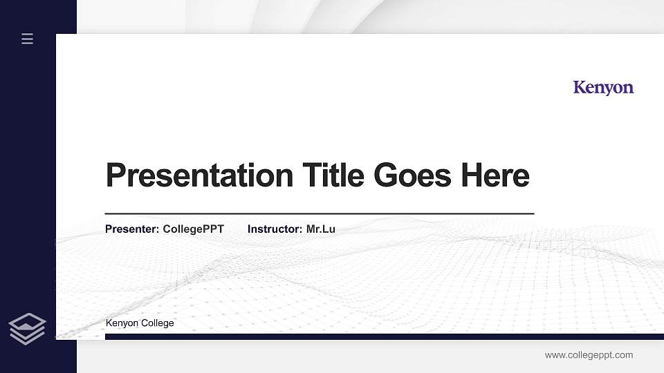 Kenyon College Thesis Proposal/Graduation Defense PPT Template16:9 ratio PPT effect preview image
