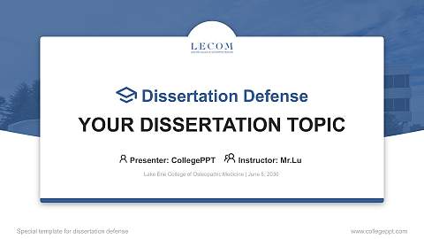 Lake Erie College of Osteopathic Medicine Graduation Thesis Defense PPT Template
