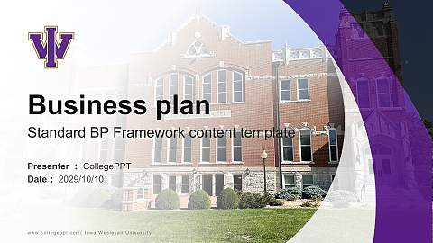 Iowa Wesleyan University Competition/Entrepreneurship Contest PPT Template
