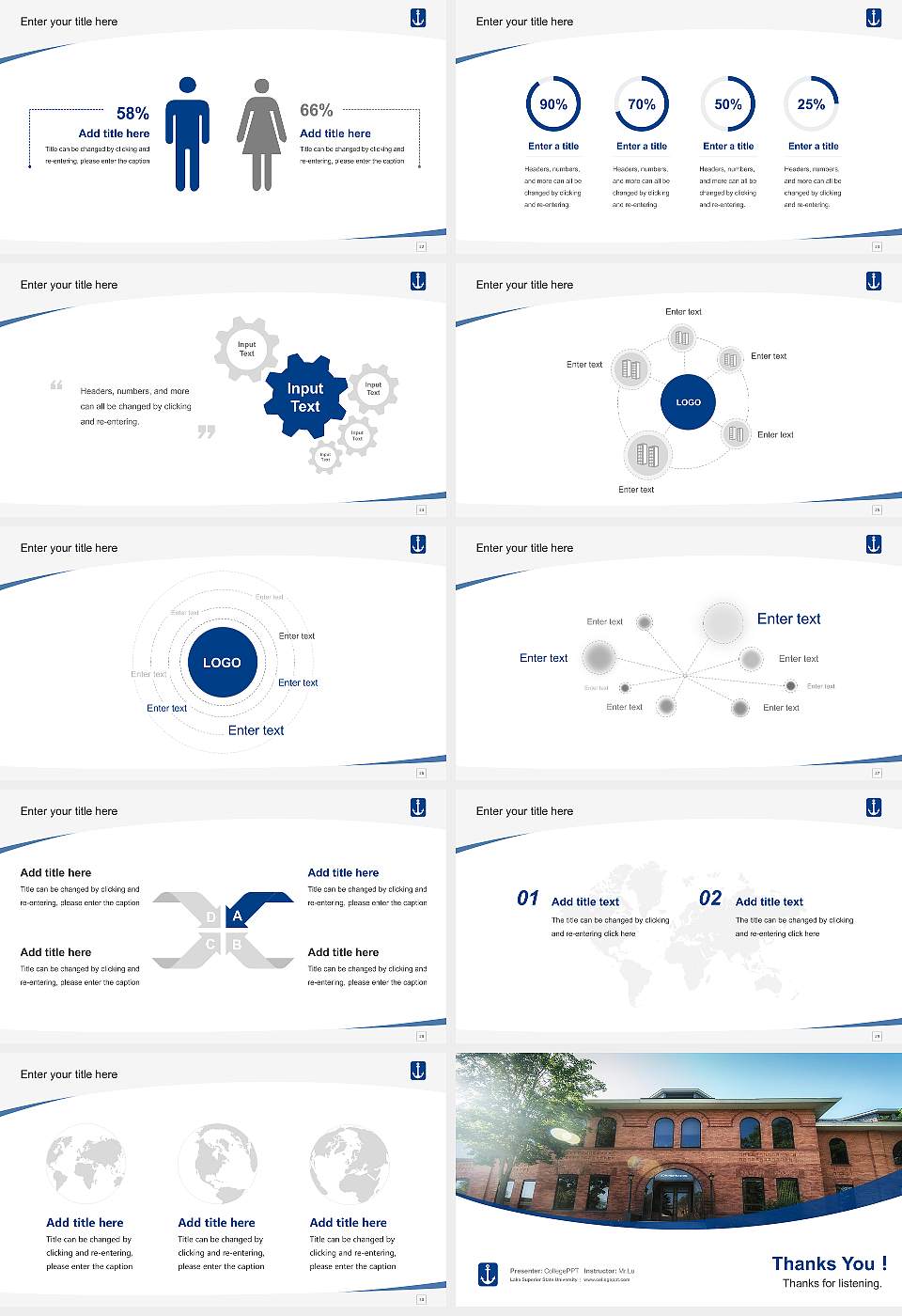 Lake Superior State University Course/Courseware Creation PPT Template16:9 ratio PPT effect preview image4