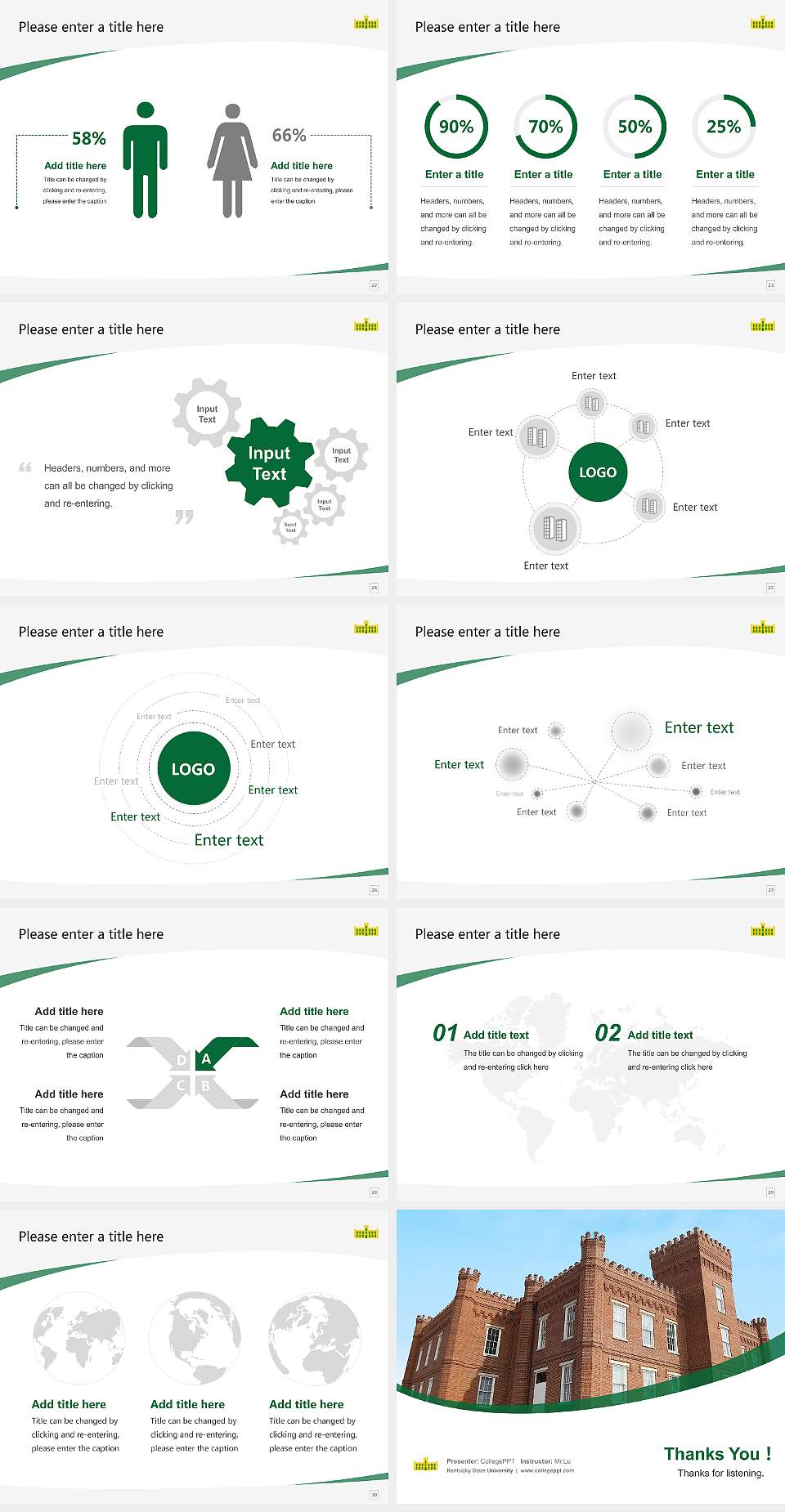 Kentucky State University Course/Courseware Creation PPT Template4:3 ratio PPT effect preview image4