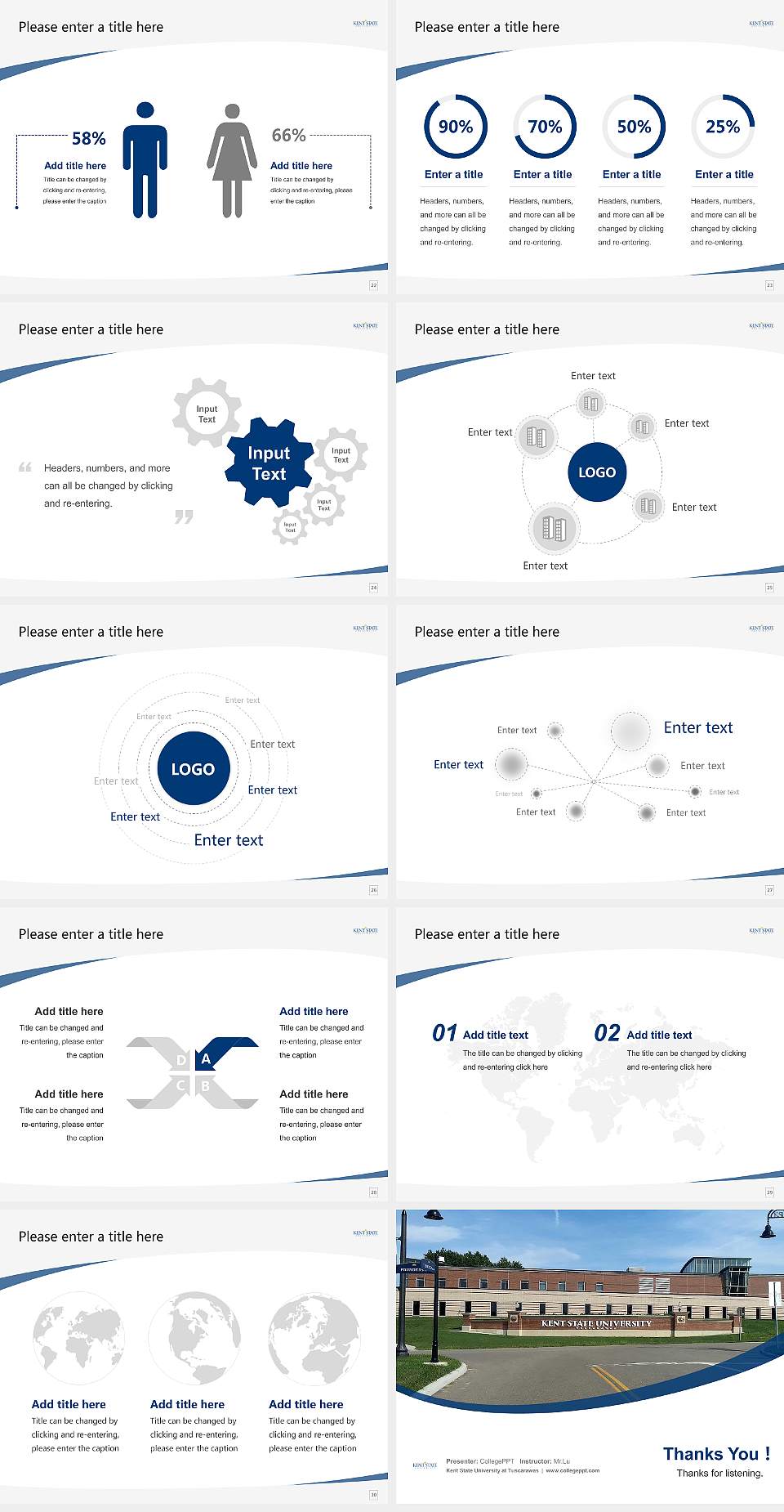 Kent State University at Tuscarawas Course/Courseware Creation PPT Template4:3 ratio PPT effect preview image4