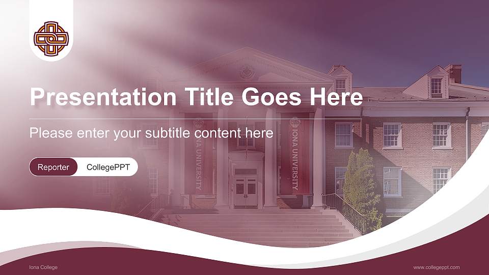 Iona College Lecture Sharing and Networking Event PPT Template16:9 ratio PPT effect preview image