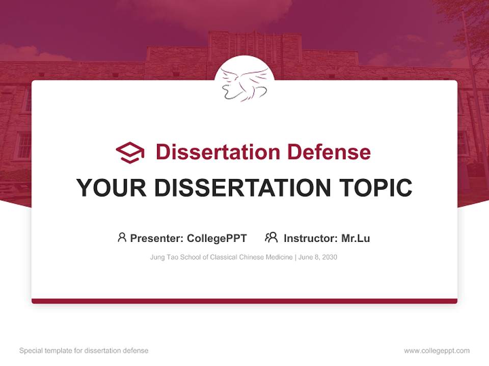 Jung Tao School of Classical Chinese Medicine Graduation Thesis Defense PPT Template4:3 ratio PPT effect preview image7