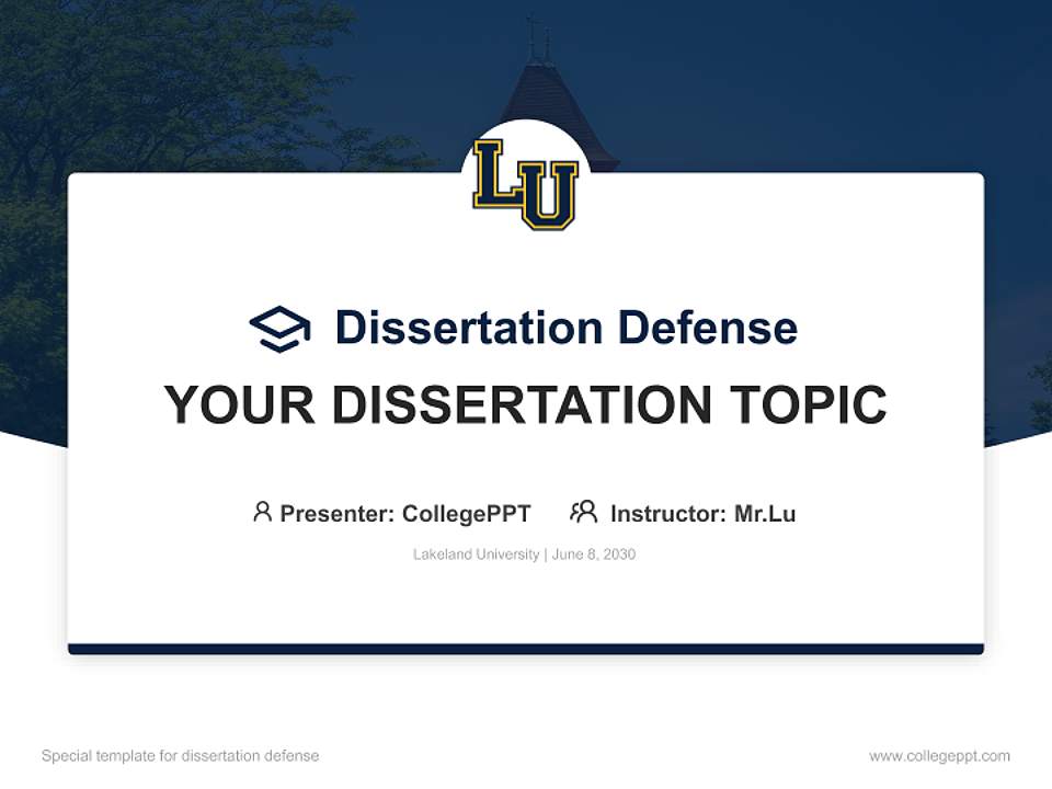 Lakeland University Graduation Thesis Defense PPT Template4:3 ratio PPT effect preview image7