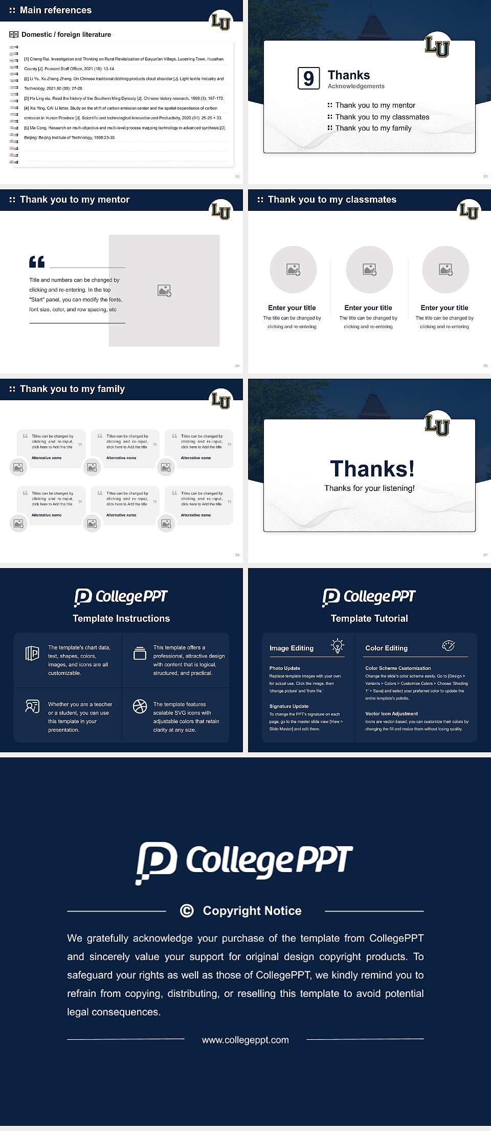 Lakeland University Graduation Thesis Defense PPT Template4:3 ratio PPT effect preview image7