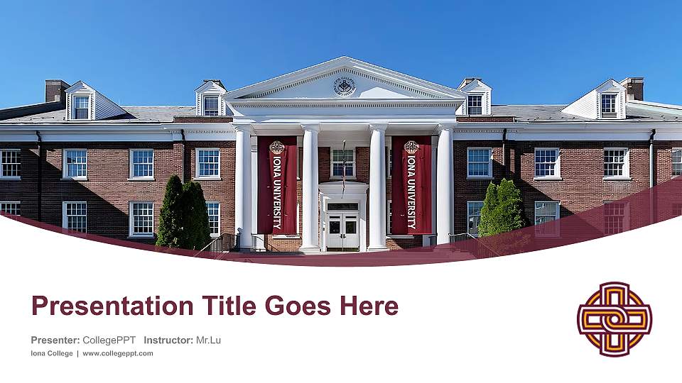 Iona College Course/Courseware Creation PPT Template16:9 ratio PPT effect preview image