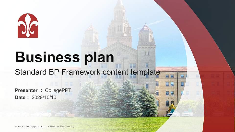 La Roche University Competition/Entrepreneurship Contest PPT Template16:9 ratio PPT effect preview image