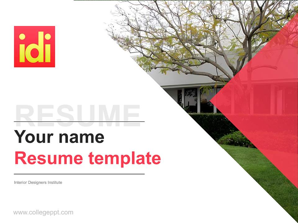 Interior Designers Institute Resume PPT Template4:3 ratio PPT effect preview image5