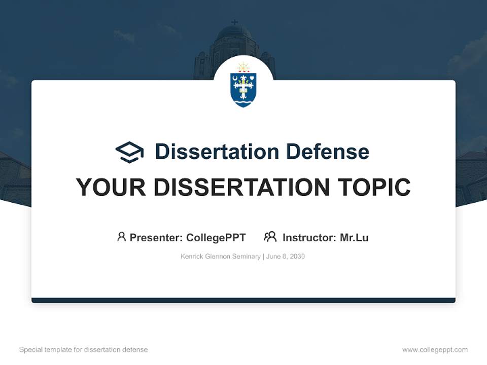 Kenrick Glennon Seminary Graduation Thesis Defense PPT Template4:3 ratio PPT effect preview image7