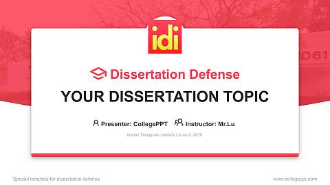 Interior Designers Institute Graduation Thesis Defense PPT Template