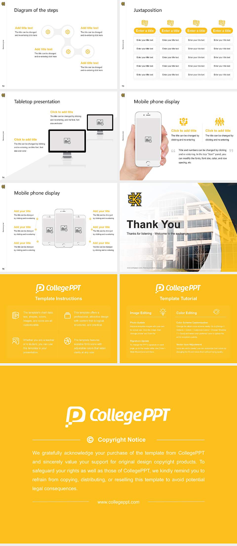 Kennesaw State University Competition/Entrepreneurship Contest PPT Template4:3 ratio PPT effect preview image9
