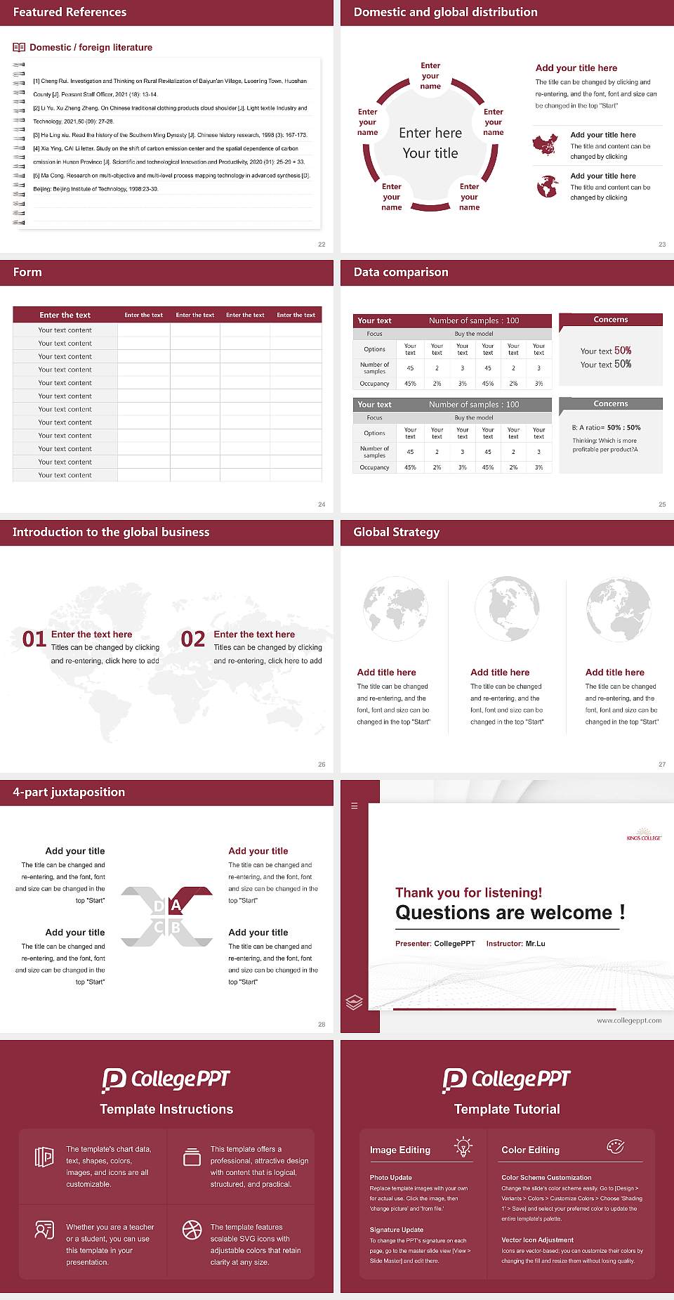 King’s College (Charlotte, North Carolina) Thesis Proposal/Graduation Defense PPT Template4:3 ratio PPT effect preview image4
