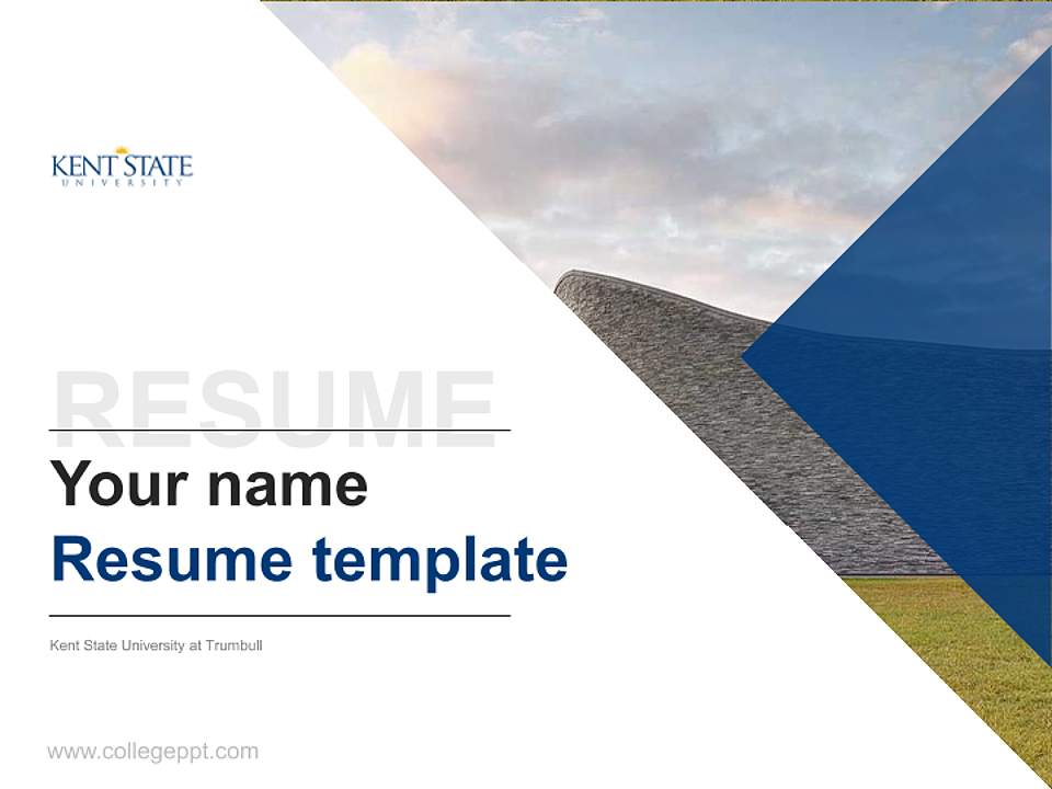 Kent State University at Trumbull Resume PPT Template4:3 ratio PPT effect preview image5