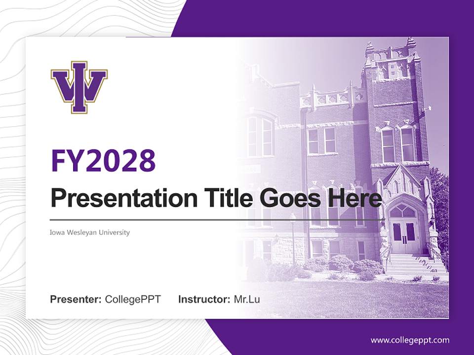 Iowa Wesleyan University Academic Presentation/Research Findings Report PPT Template4:3 ratio PPT effect preview image5