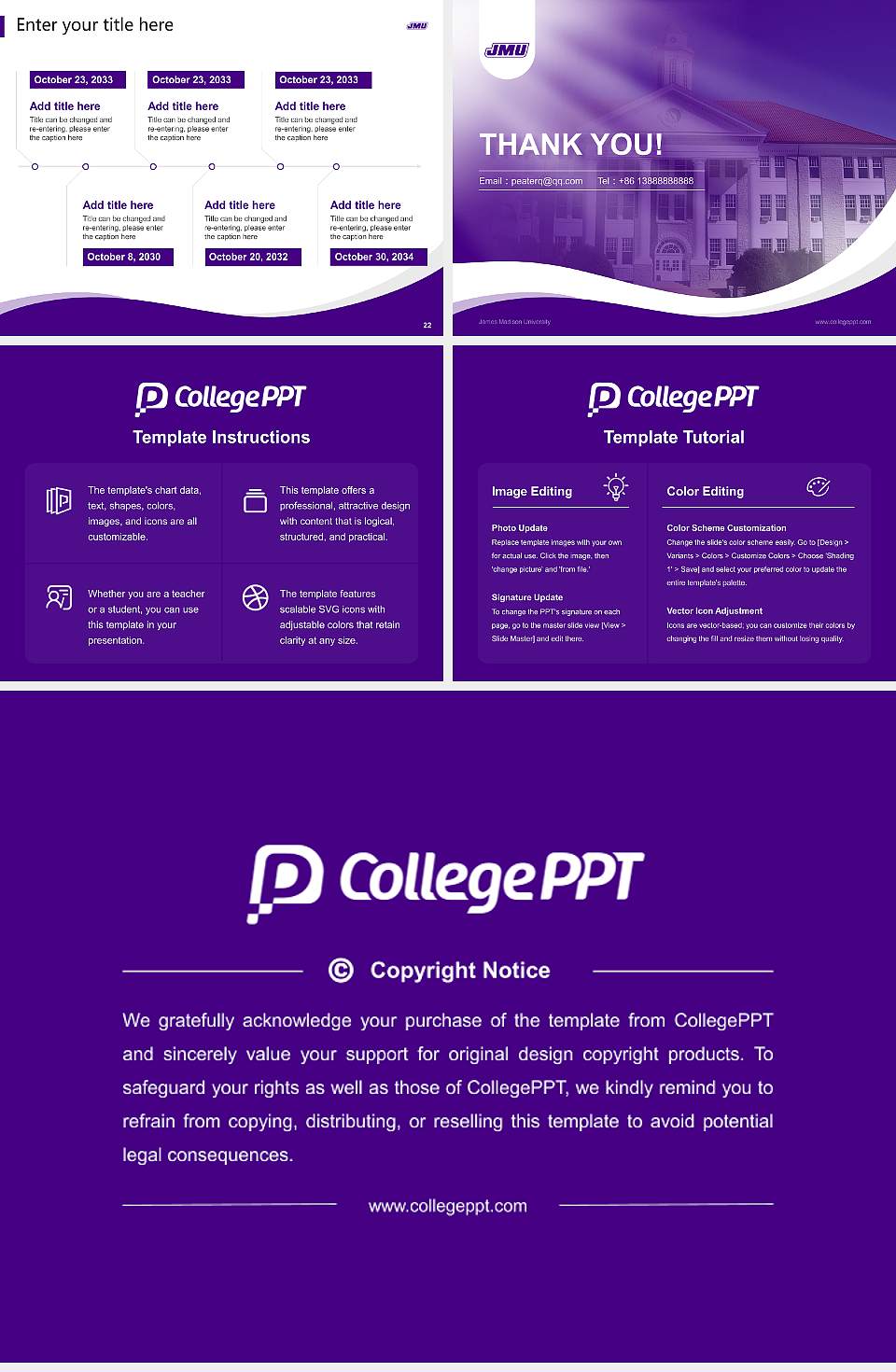 James Madison University Lecture Sharing and Networking Event PPT Template4:3 ratio PPT effect preview image4