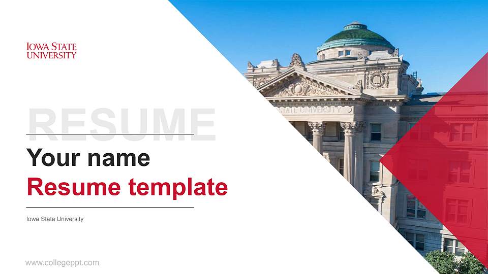 Iowa State University Resume PPT Template16:9 ratio PPT effect preview image