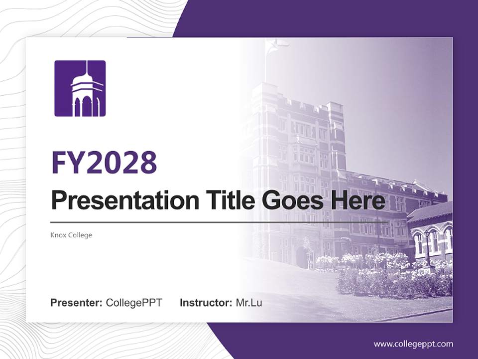 Knox College Academic Presentation/Research Findings Report PPT Template4:3 ratio PPT effect preview image5