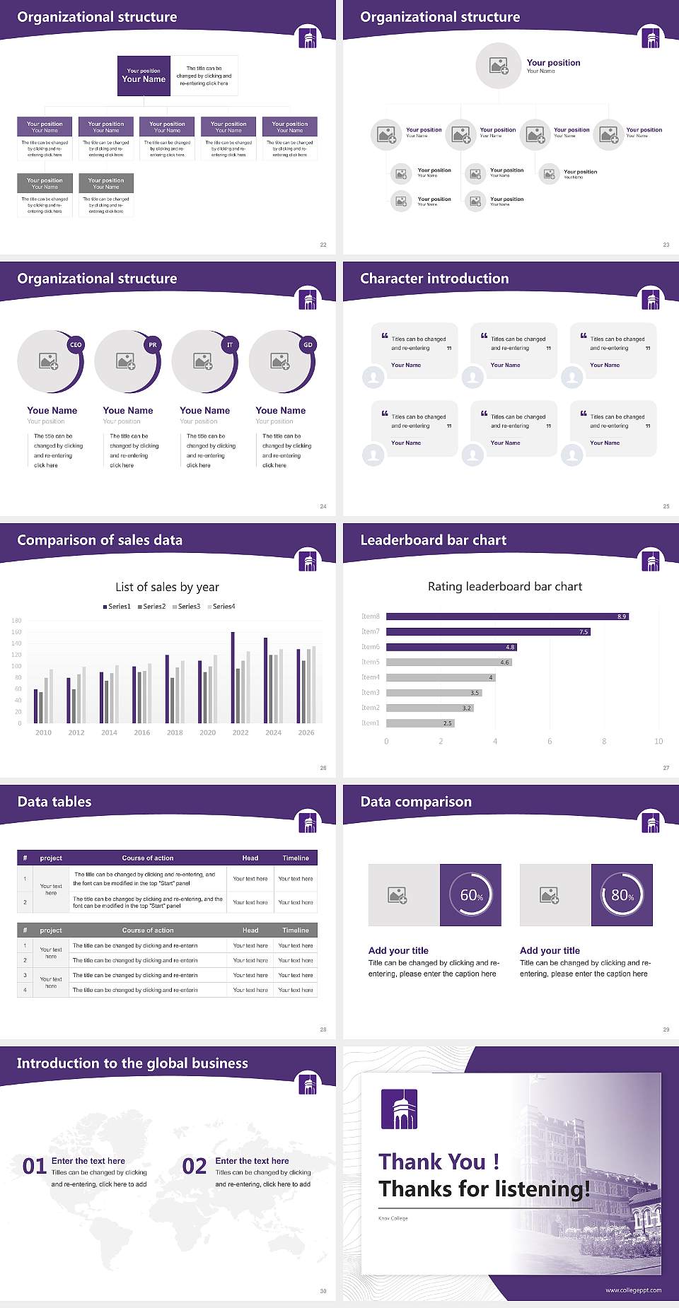 Knox College Academic Presentation/Research Findings Report PPT Template4:3 ratio PPT effect preview image4