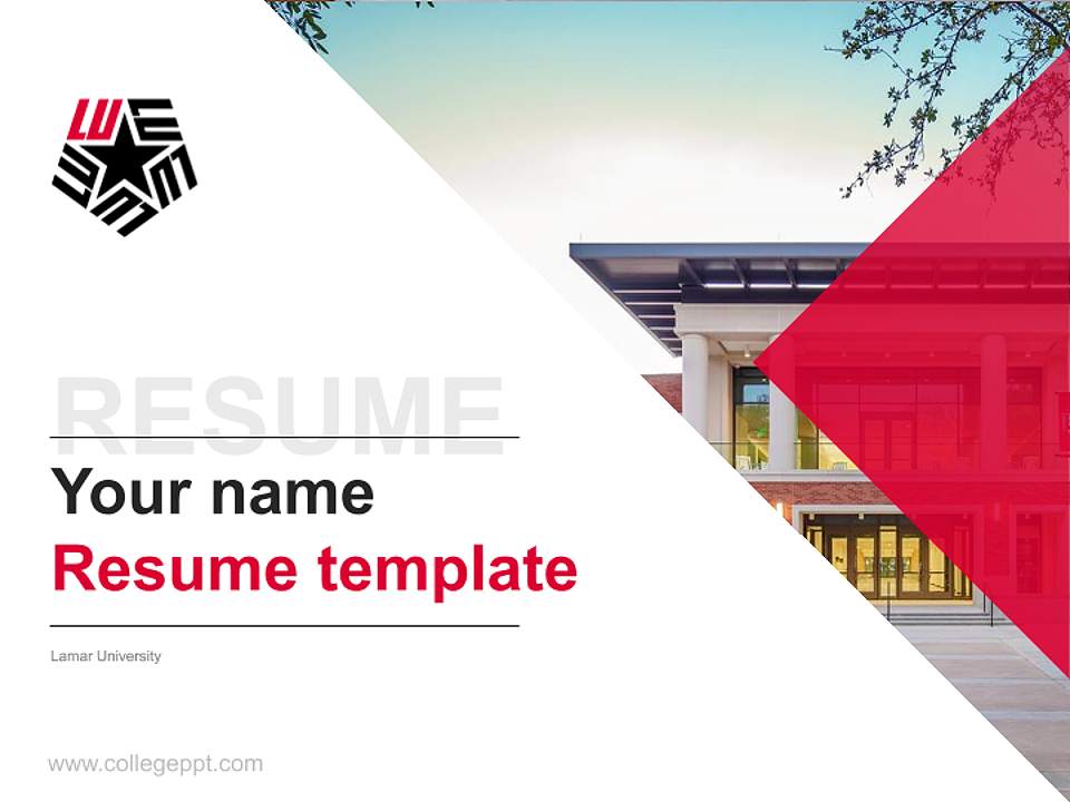 Lamar University Resume PPT Template4:3 ratio PPT effect preview image5