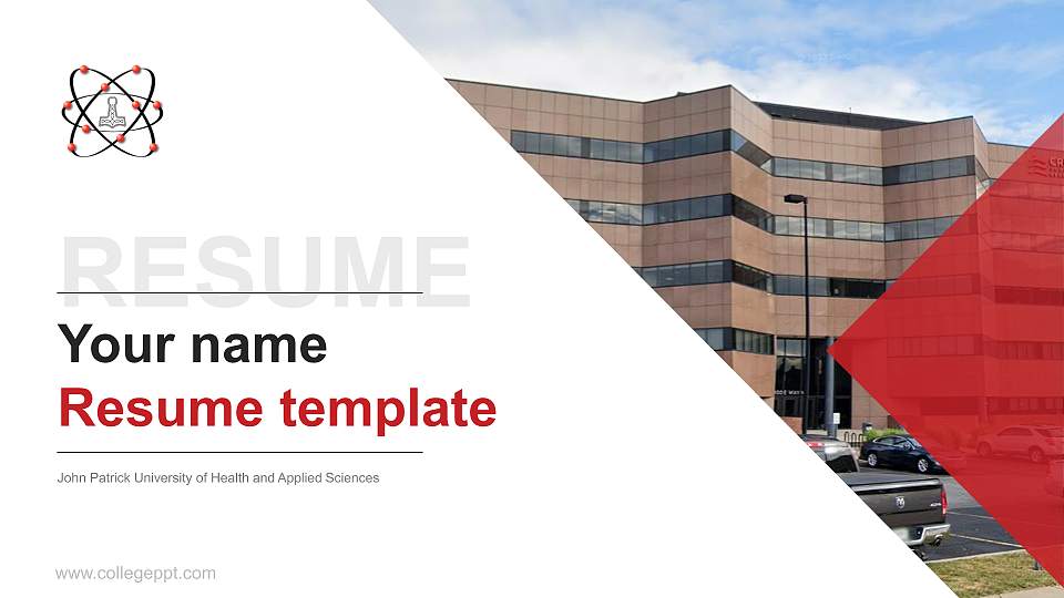John Patrick University of Health and Applied Sciences Resume PPT Template16:9 ratio PPT effect preview image