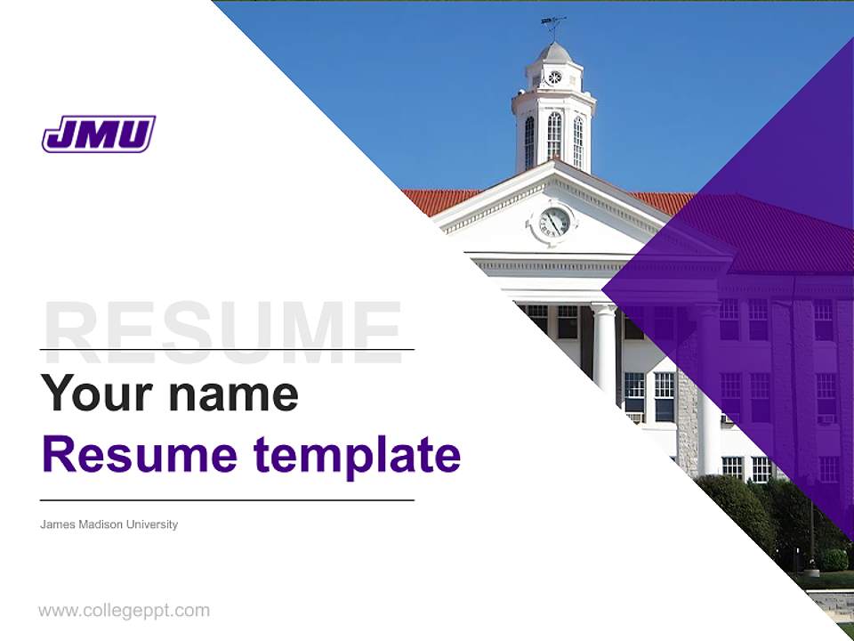 James Madison University Resume PPT Template4:3 ratio PPT effect preview image5