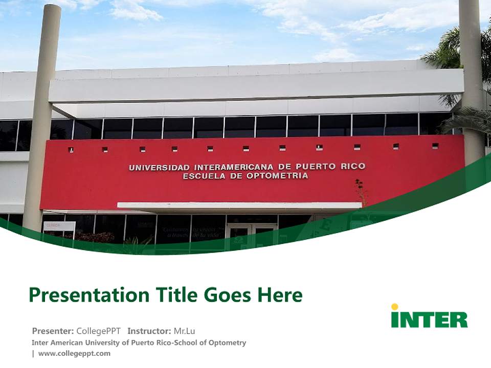 Inter American University of Puerto Rico-School of Optometry Course/Courseware Creation PPT Template4:3 ratio PPT effect preview image5