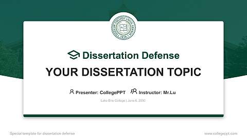 Lake Erie College Graduation Thesis Defense PPT Template