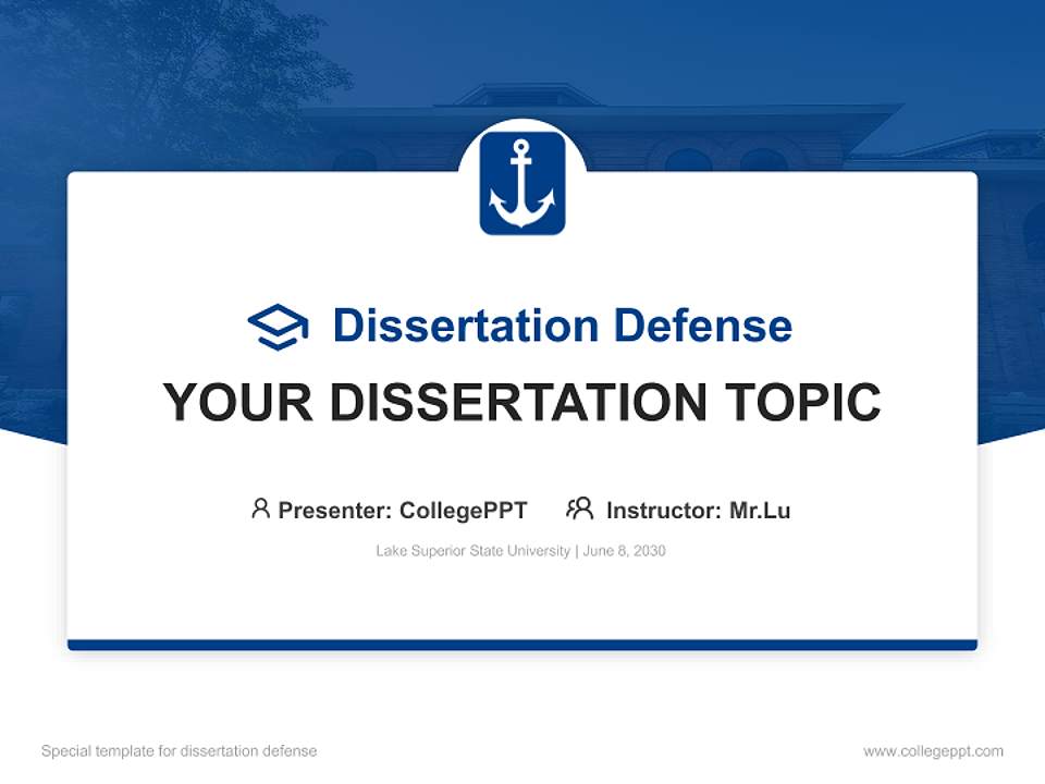 Lake Superior State University Graduation Thesis Defense PPT Template4:3 ratio PPT effect preview image7