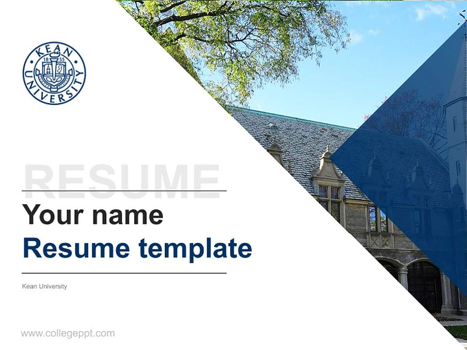 Kean University Resume PPT Template4:3 ratio PPT effect preview image5