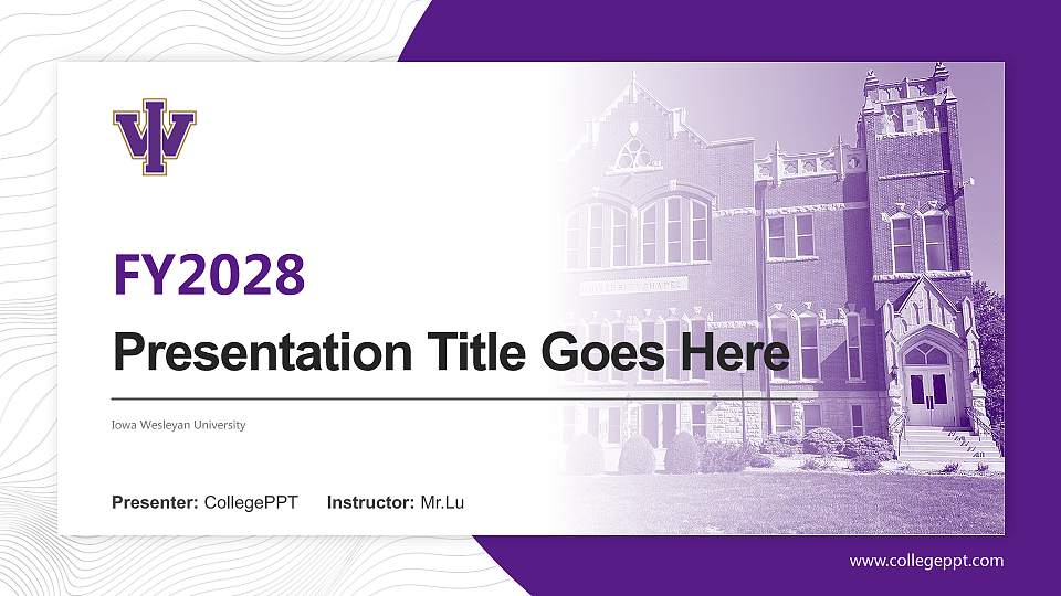 Iowa Wesleyan University Academic Presentation/Research Findings Report PPT Template16:9 ratio PPT effect preview image