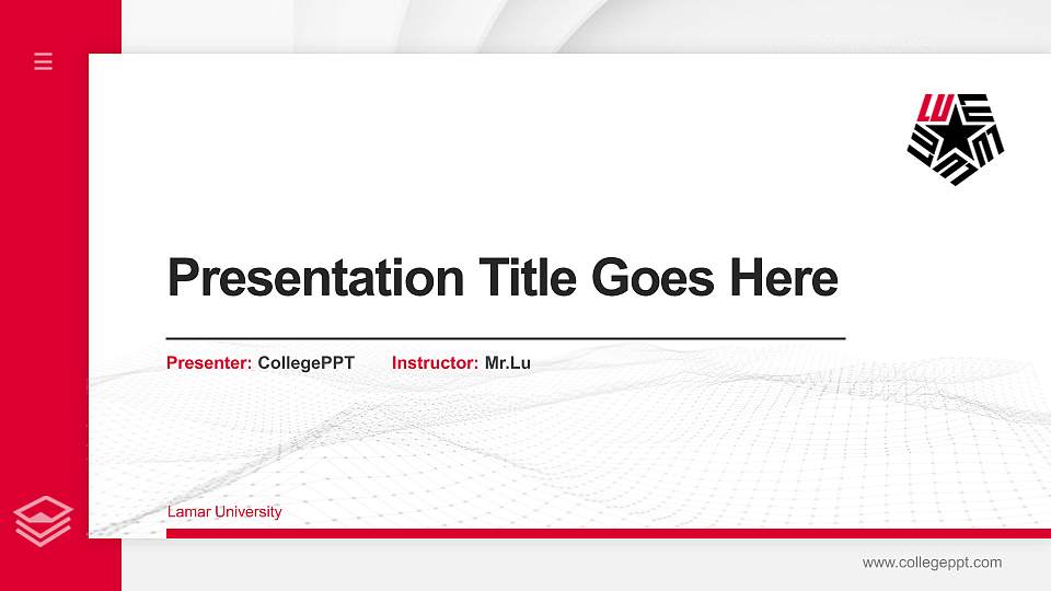 Lamar University Thesis Proposal/Graduation Defense PPT Template16:9 ratio PPT effect preview image