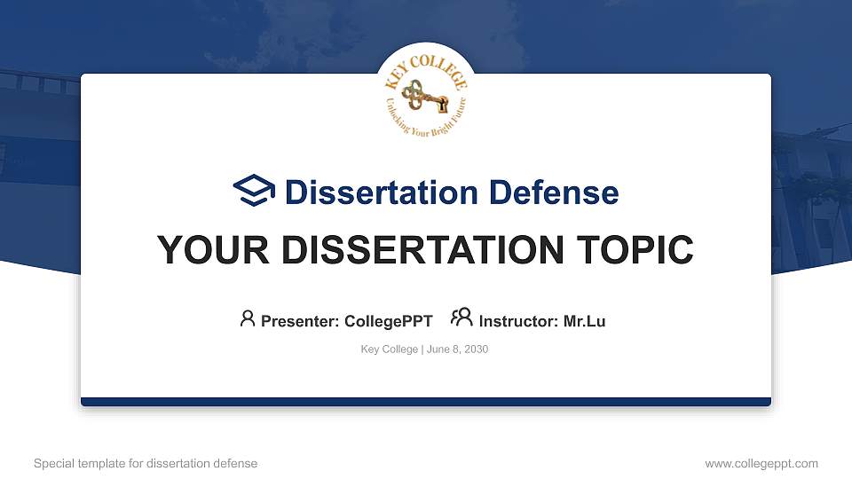 Key College Graduation Thesis Defense PPT Template16:9 ratio PPT effect preview image