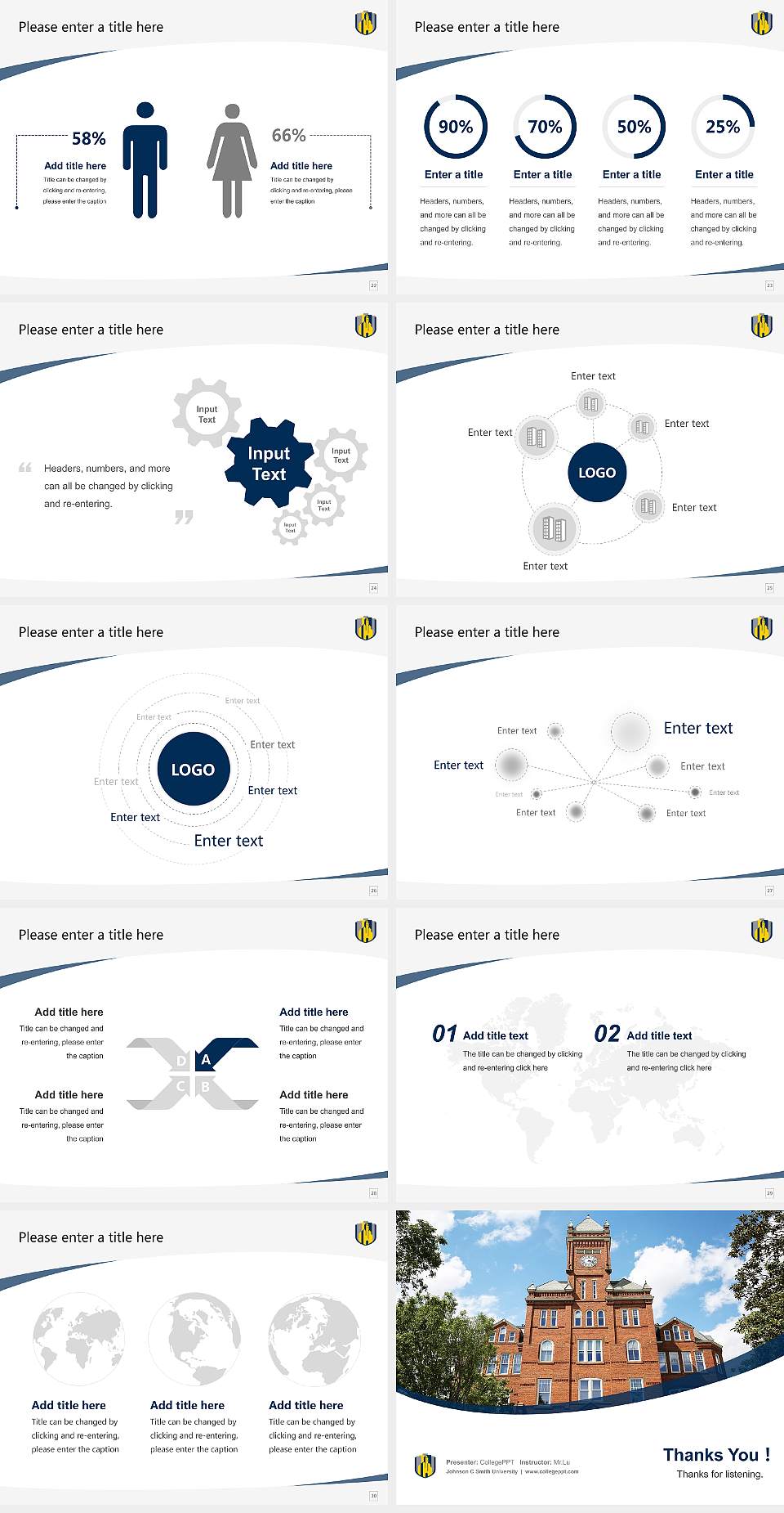 Johnson C Smith University Course/Courseware Creation PPT Template4:3 ratio PPT effect preview image4