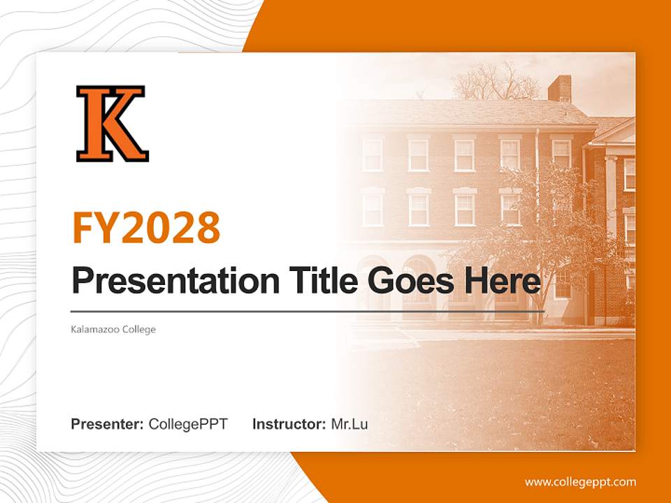 Kalamazoo College Academic Presentation/Research Findings Report PPT Template4:3 ratio PPT effect preview image5