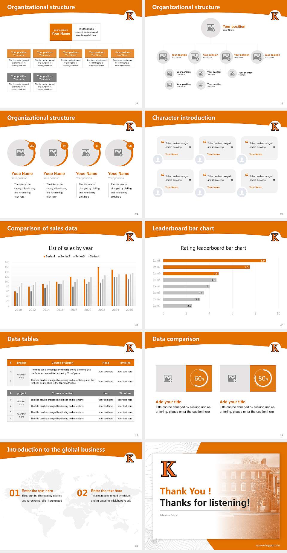 Kalamazoo College Academic Presentation/Research Findings Report PPT Template4:3 ratio PPT effect preview image4