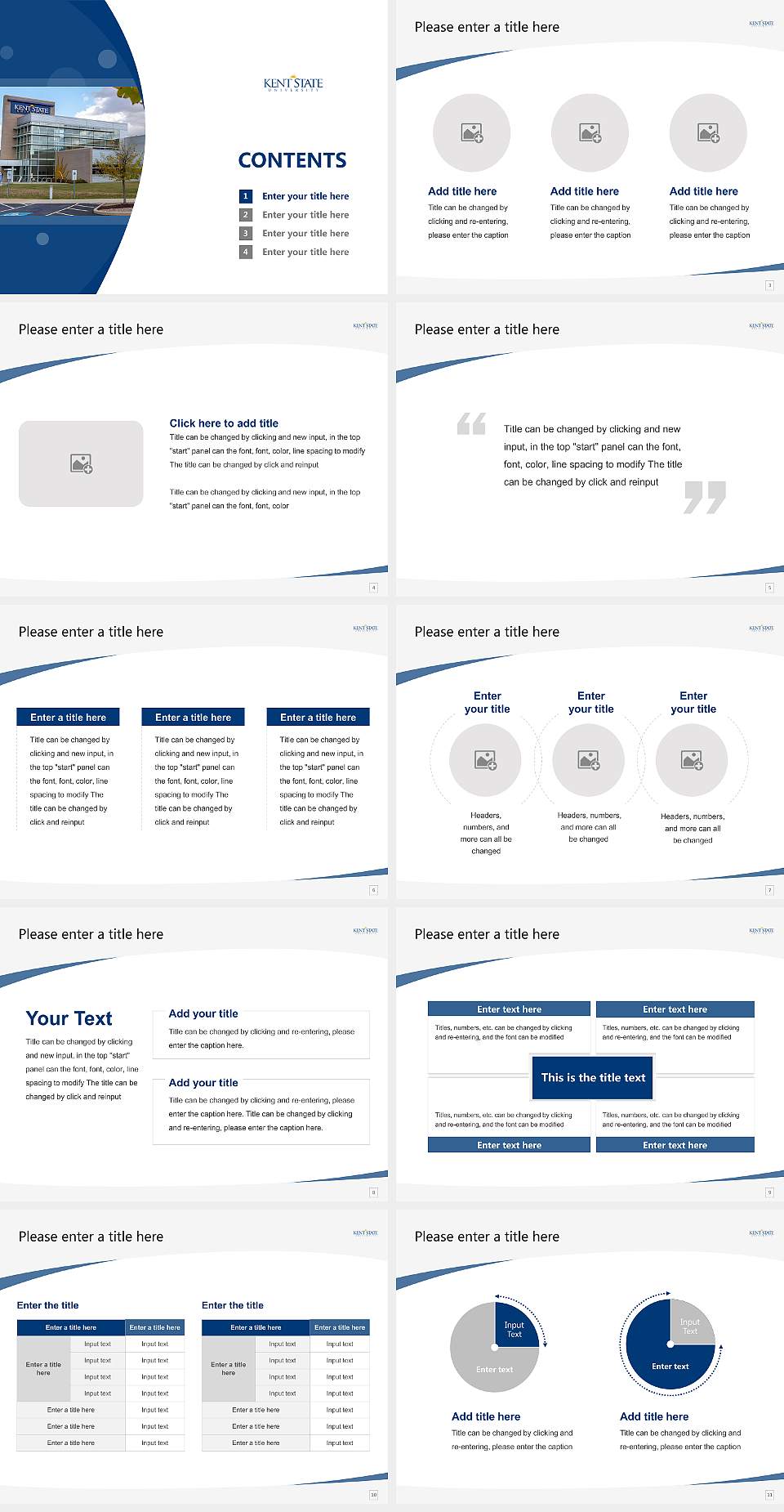 Kent State University at Geauga Course/Courseware Creation PPT Template4:3 ratio PPT effect preview image2