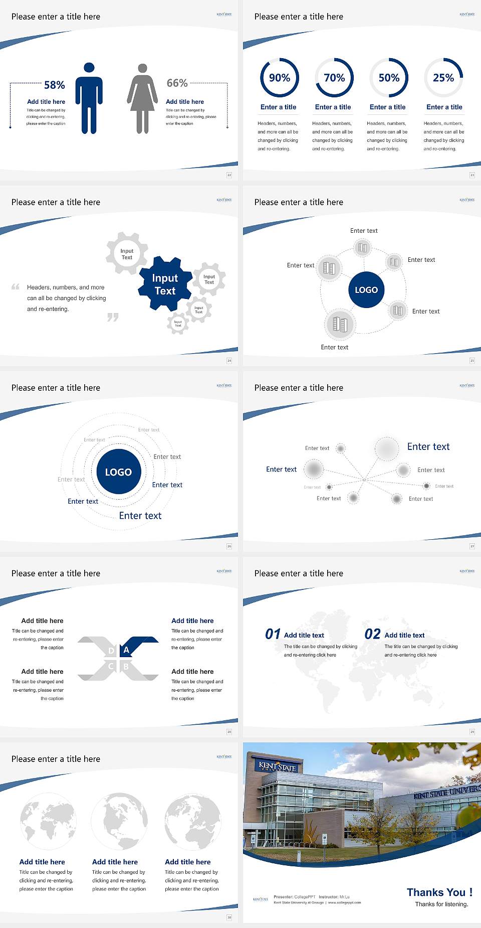 Kent State University at Geauga Course/Courseware Creation PPT Template4:3 ratio PPT effect preview image4