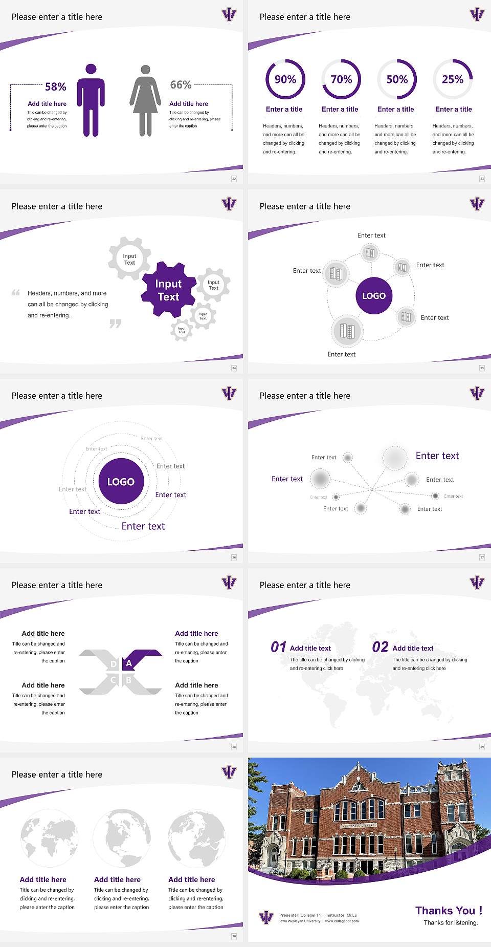 Iowa Wesleyan University Course/Courseware Creation PPT Template4:3 ratio PPT effect preview image4