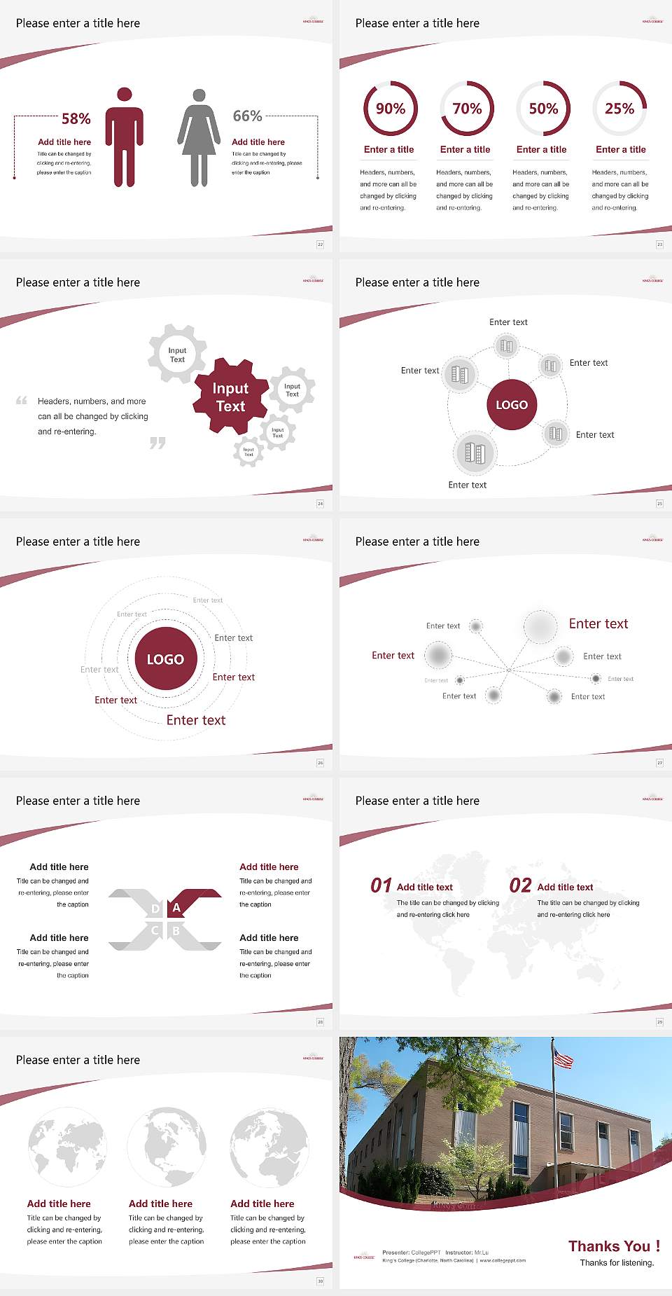 King’s College (Charlotte, North Carolina) Course/Courseware Creation PPT Template4:3 ratio PPT effect preview image4