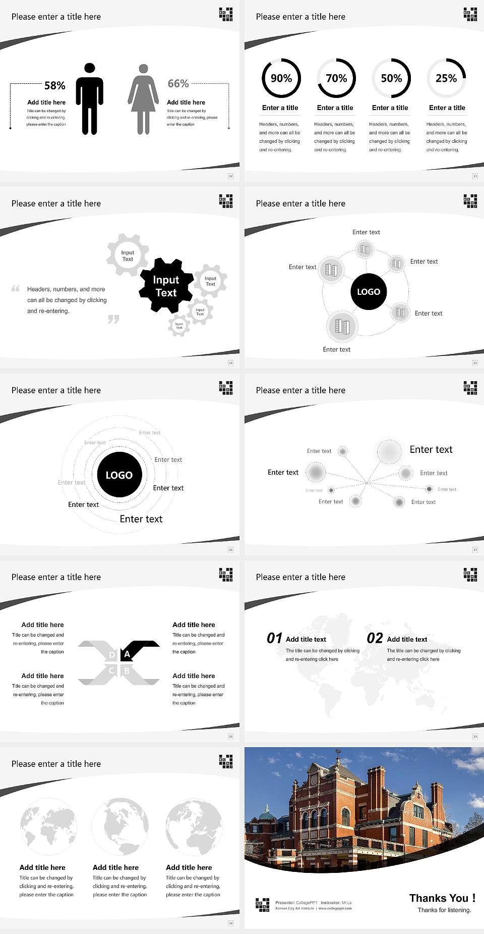 Kansas City Art Institute Course/Courseware Creation PPT Template4:3 ratio PPT effect preview image4