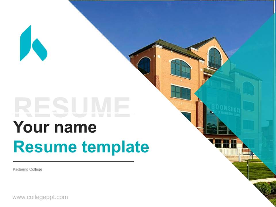 Kettering College Resume PPT Template4:3 ratio PPT effect preview image5