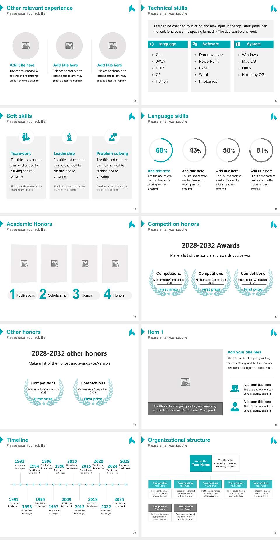 Kettering College Resume PPT Template4:3 ratio PPT effect preview image3