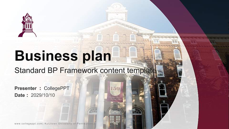 Kutztown University of Pennsylvania Competition/Entrepreneurship Contest PPT Template16:9 ratio PPT effect preview image