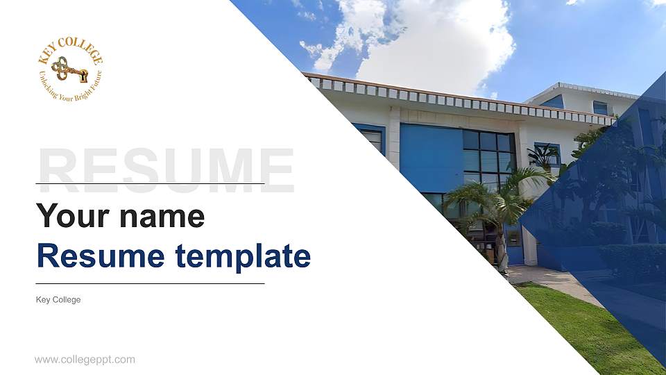 Key College Resume PPT Template16:9 ratio PPT effect preview image