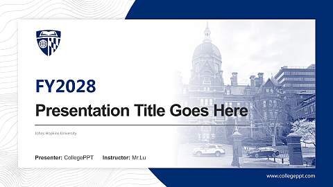 Johns Hopkins University Academic Presentation/Research Findings Report PPT Template