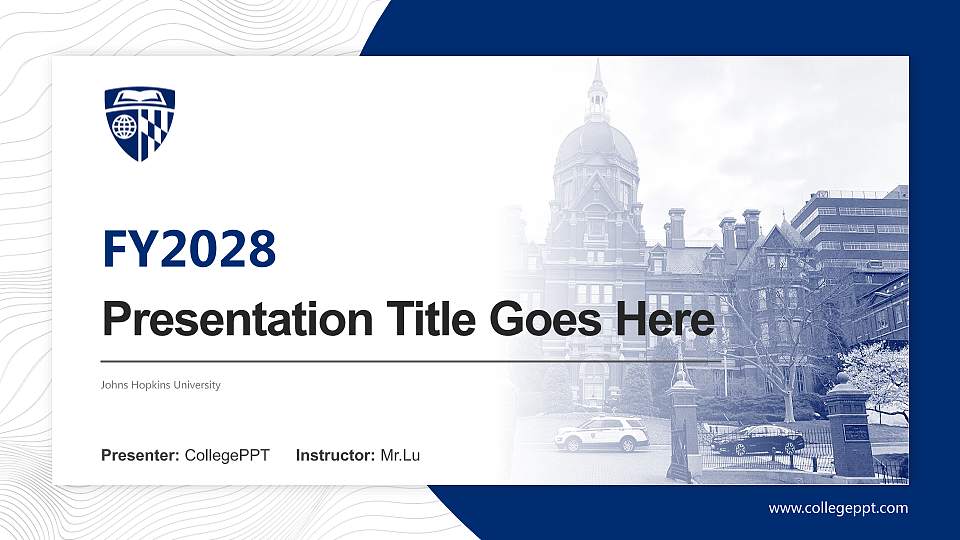 Johns Hopkins University Academic Presentation/Research Findings Report PPT Template16:9 ratio PPT effect preview image