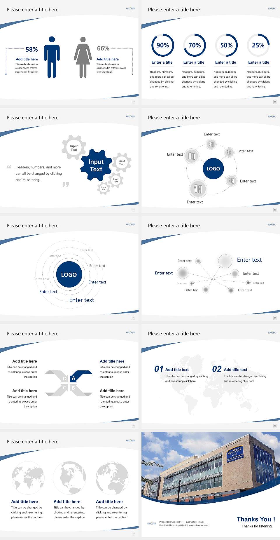 Kent State University at Stark Course/Courseware Creation PPT Template4:3 ratio PPT effect preview image4