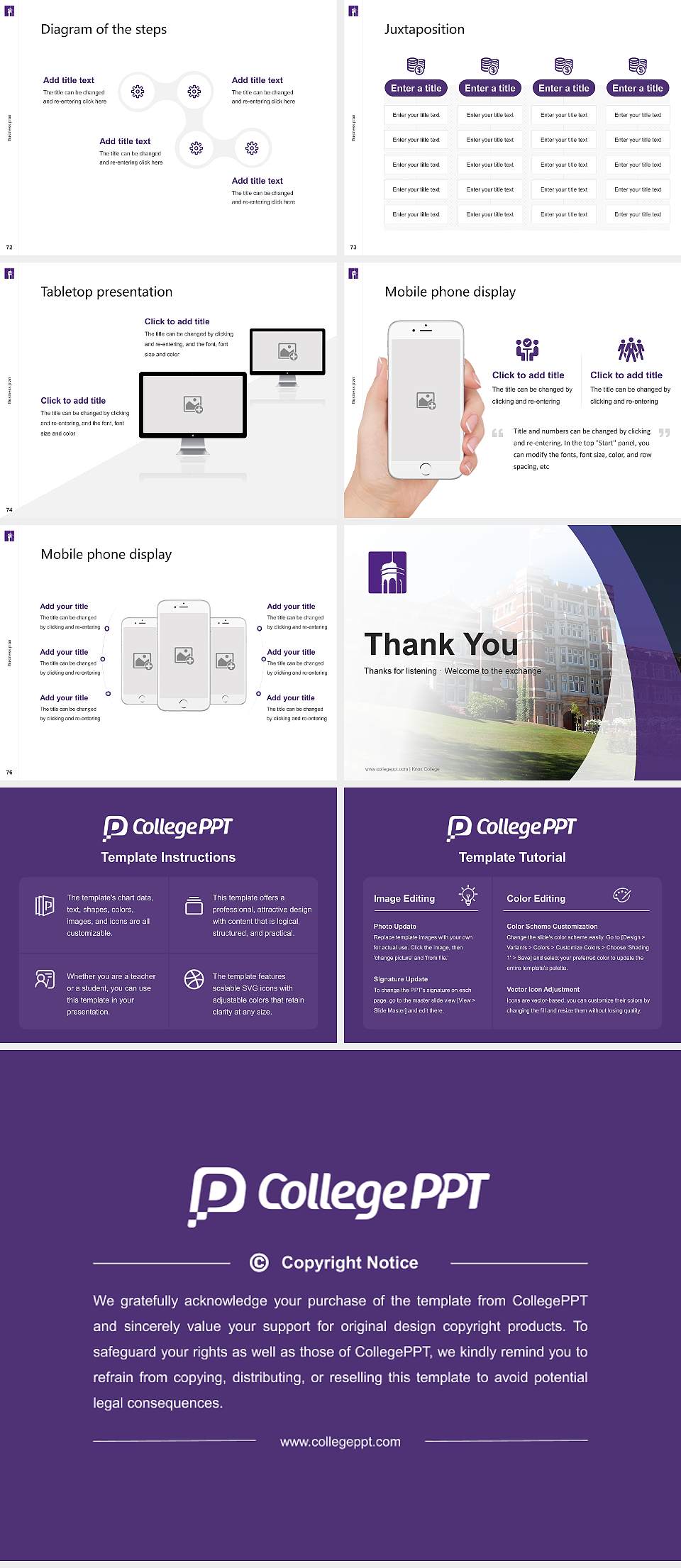 Knox College Competition/Entrepreneurship Contest PPT Template4:3 ratio PPT effect preview image9