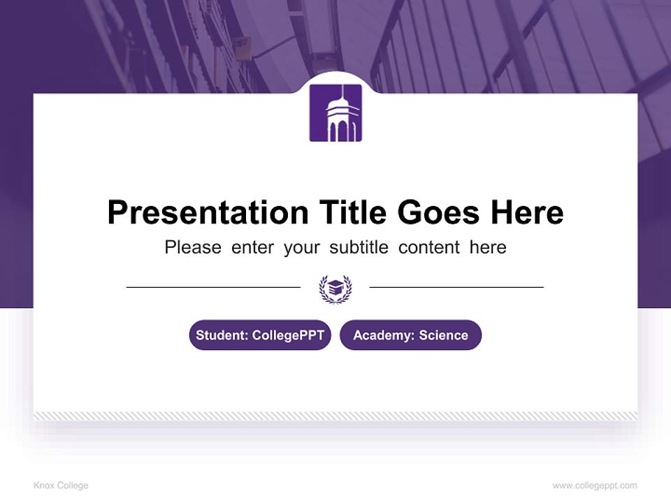 Knox College National Scholarship Defense PPT Template4:3 ratio PPT effect preview image4